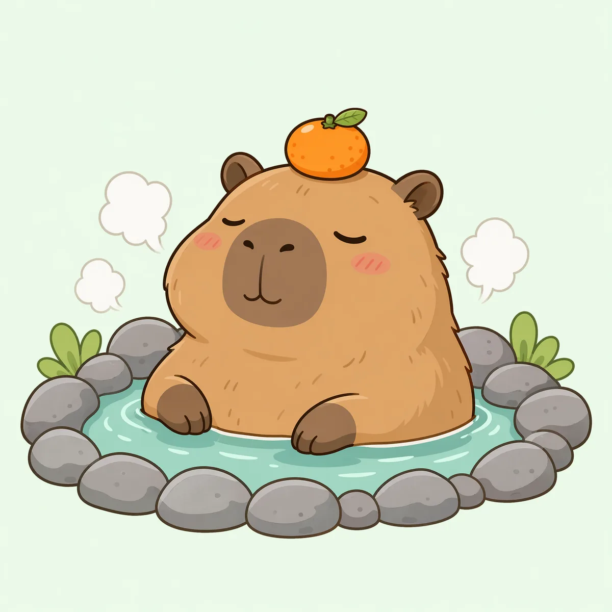 佛系水豚泡温泉表情包网络热图